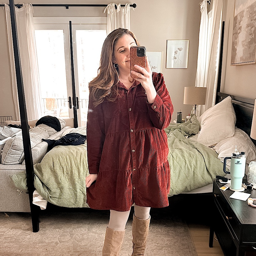 Corduroy Tiered Dress